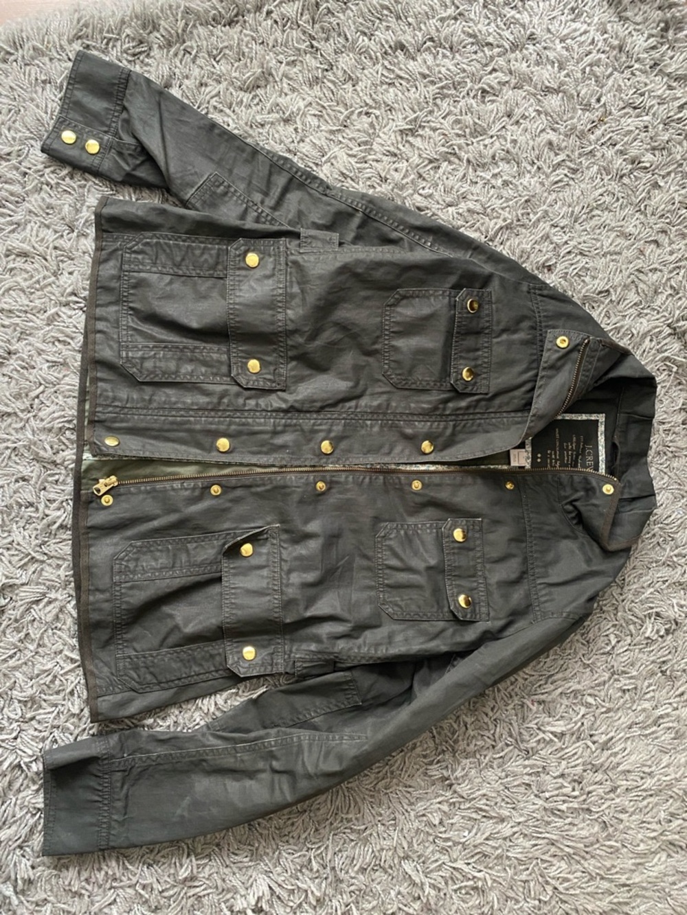 J. Crew Black green Jacket with Gold Buttons